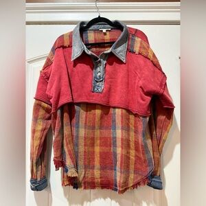 Oli & Hali Red and Blue Plaid Button Down Shirt